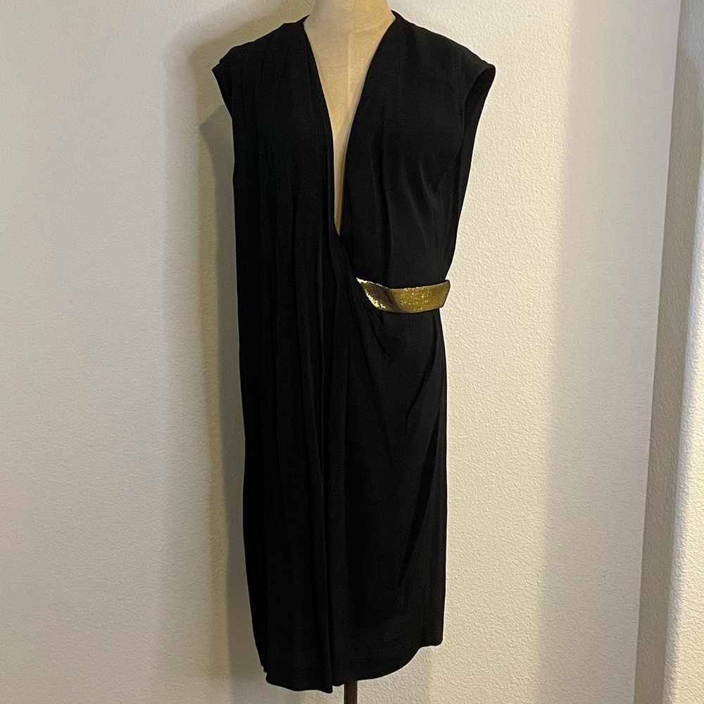 Diane Avon Furstenberg Black/Gold Dress sz 12